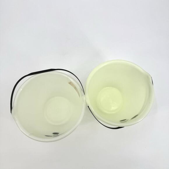 2 Candy Glow In The Dark Halloween Pail Bucket Handle Trick Treat Face 7 in Vtg - Picture 5 of 10